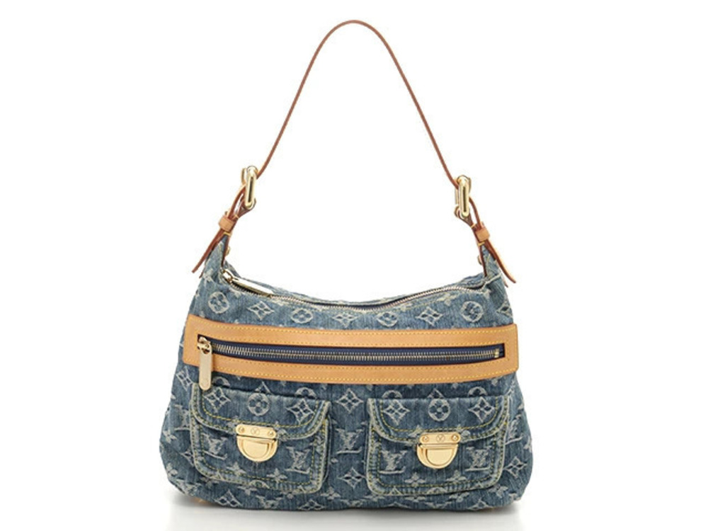 LOUIS VUITTON Shoulder Bag Baggy Monogram Denim Blue